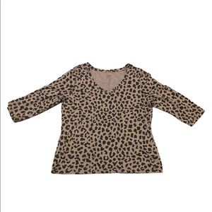 Motto brown leopard print v neck top